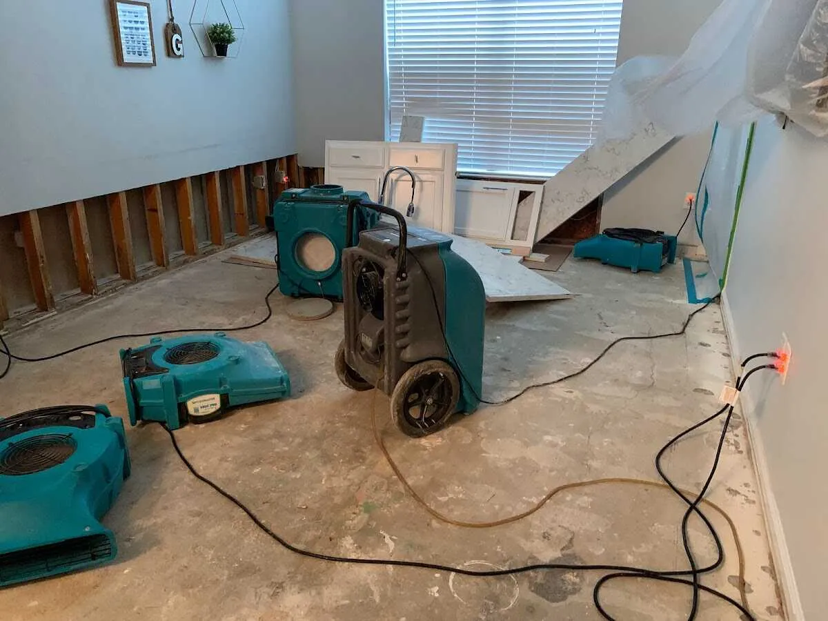 Dehumidifier in flood-cut room for Water Extraction & Removal in West Linn